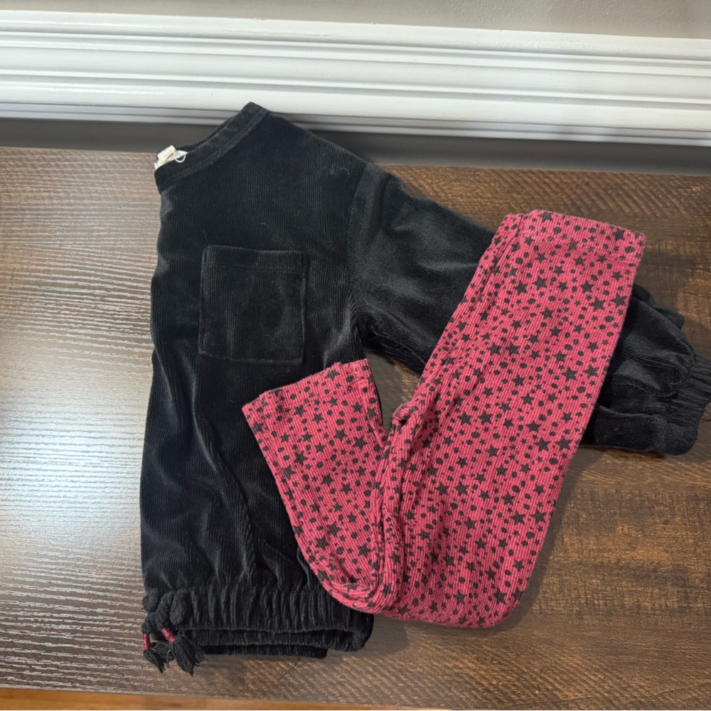 Jessica Simpson Black and Pink Joggers Sweatpants